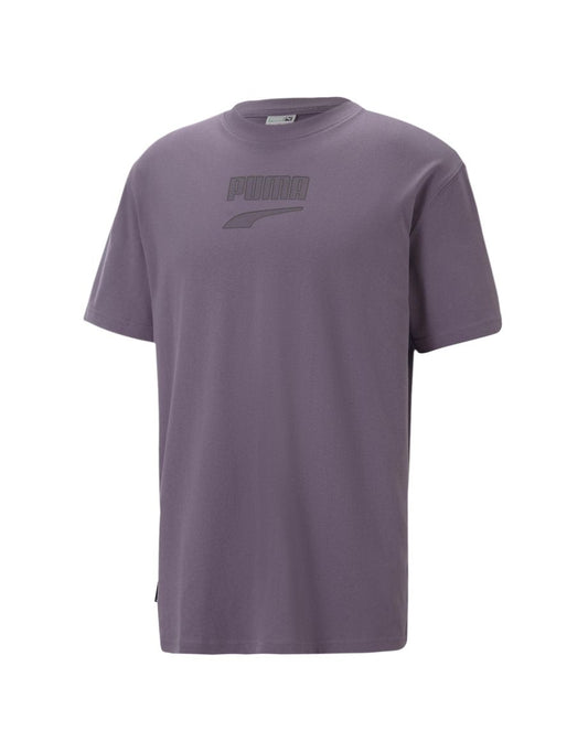Maglietta Downtown Logo in viola e carbone