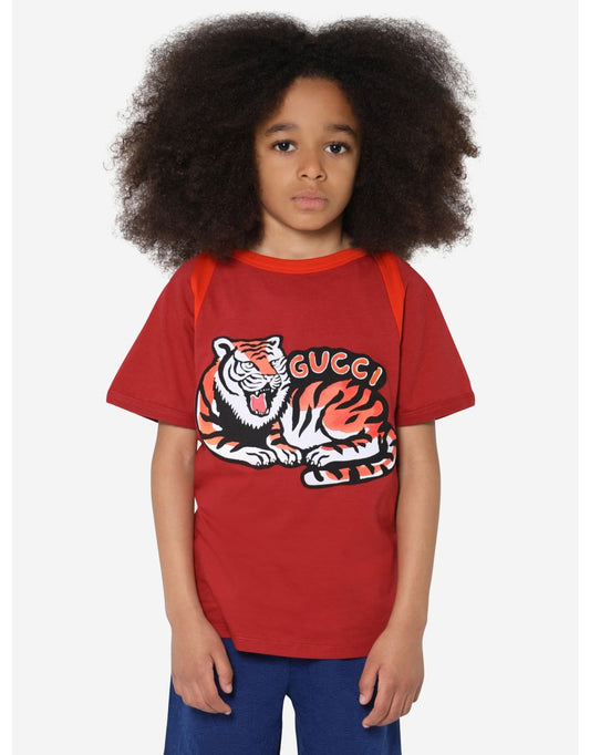 Camiseta Tigre Rojo para Niños