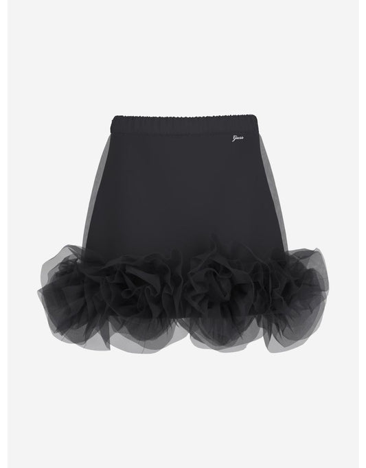 Gonna midi in tulle nero da bambina