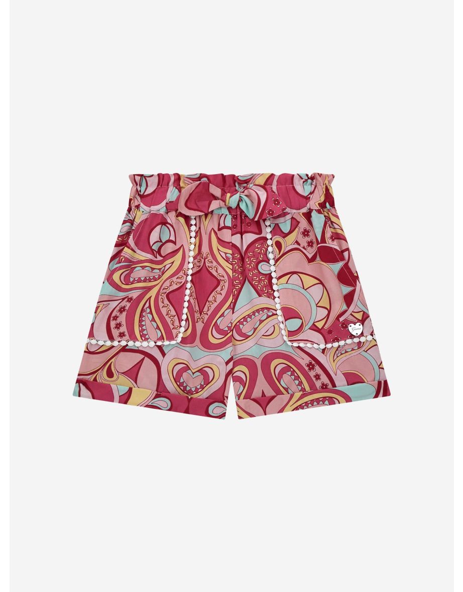 Pantaloncini rosa Paisley per bambine