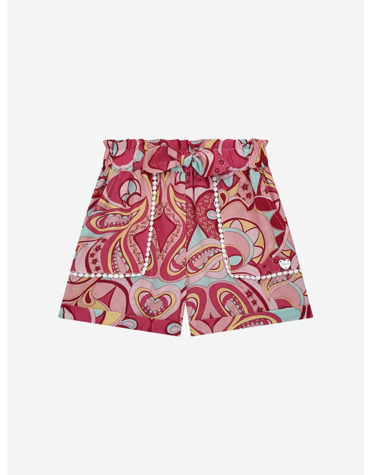Pantaloncini rosa Paisley per bambine