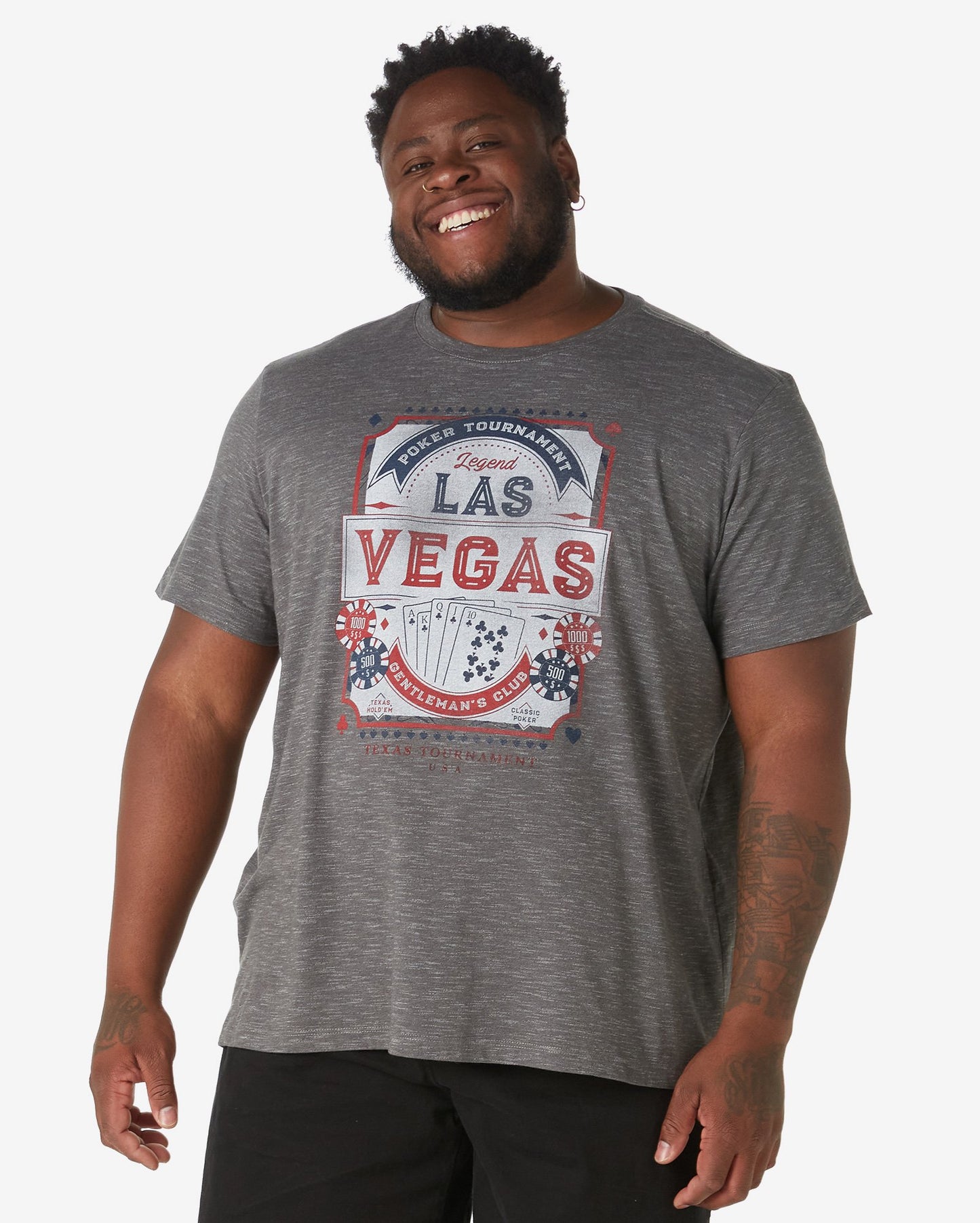 Maglietta uomo plus size a maniche corte Las Vegas Gray Heather Allman By Riachuelo