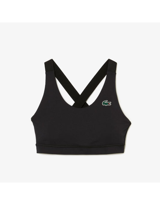 Reggiseno sportivo Lacoste con spalline nere da donna