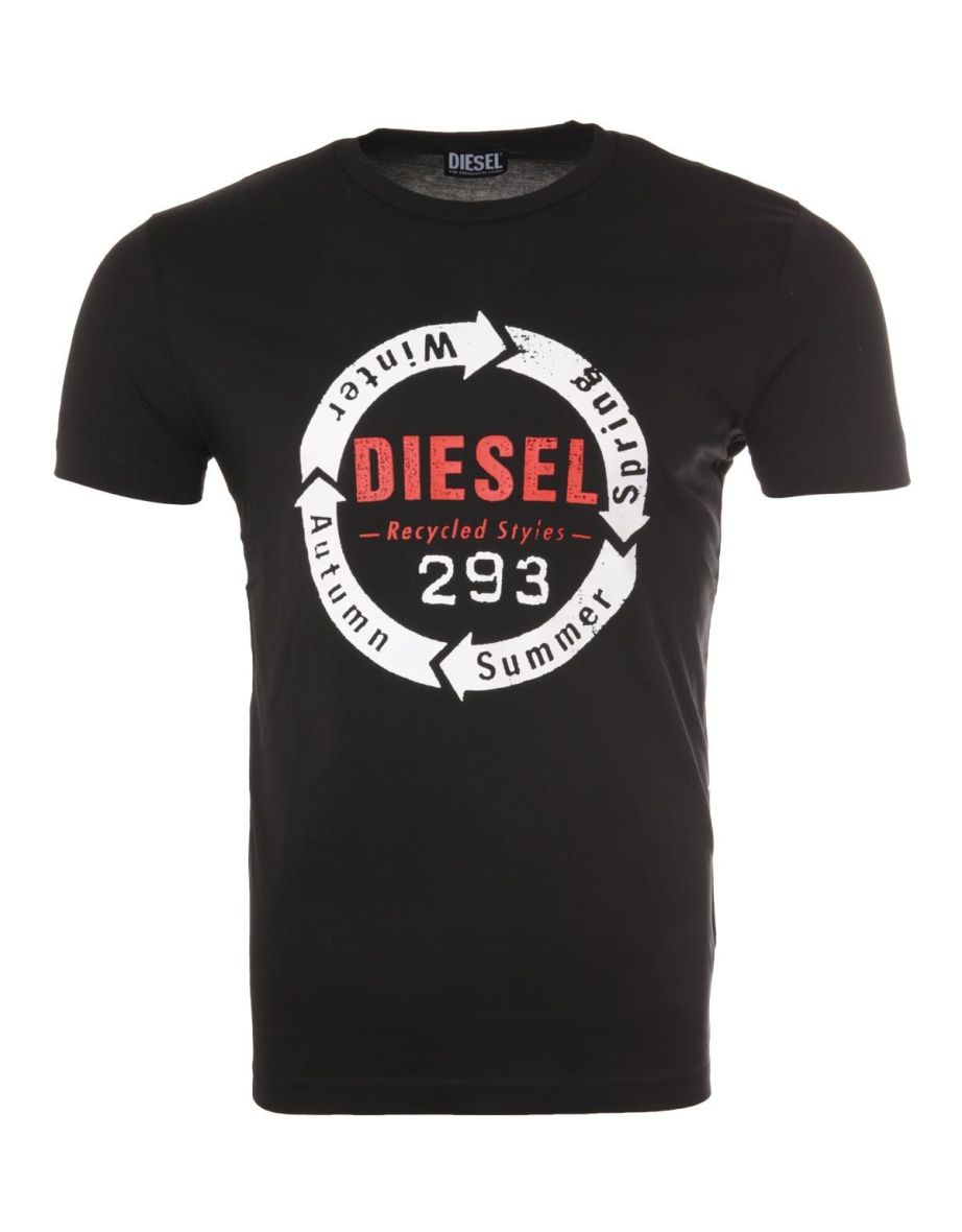 Men's Diesel T-Diego C1 Graphic Logo T-Shirt - Black