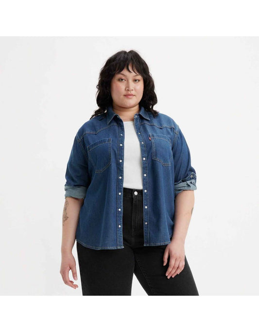 Camicia Levi's Plus Size Teodora Western da donna in blu