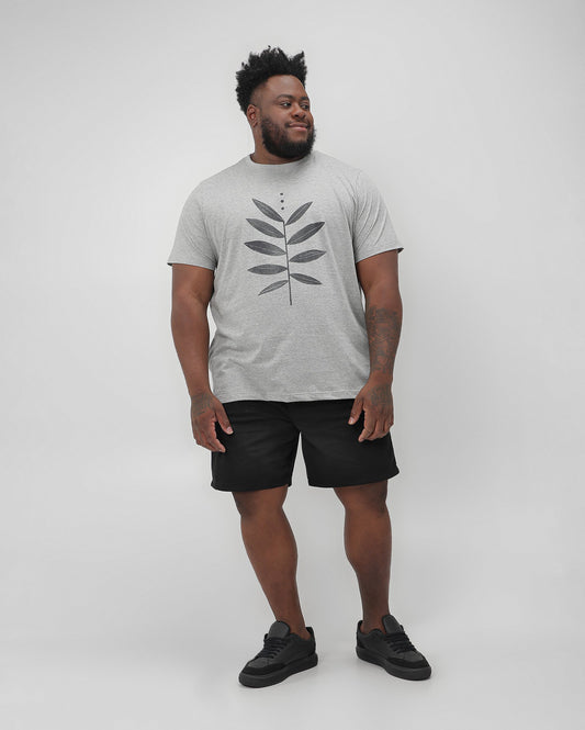 Shorts masculinos de brim preto plus size com elástico na cintura - Preto | Original Plus by Riachuelo