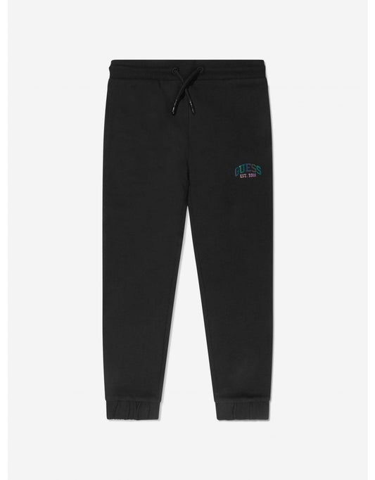 Joggers neri da bambina con logo