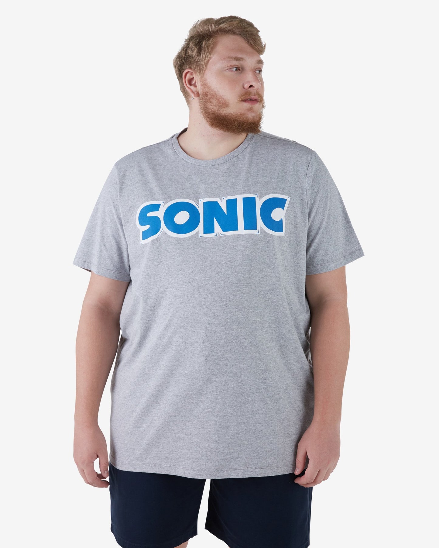Camiseta Sonic cinza plus size