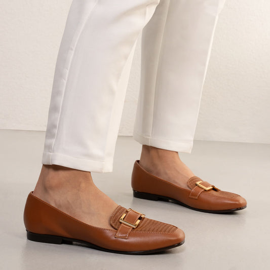 Kult Women's Caramel Loafer Flats