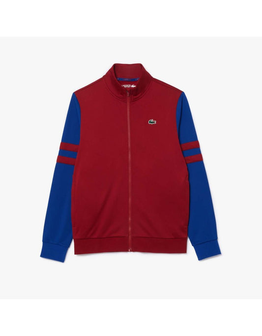 Jaqueta masculina Lacoste Red Zip-Up Stretch Interlock Tennis Jacket