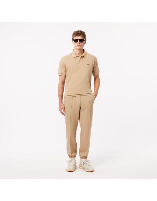 Pantaloni da uomo Lacoste Regular Fit Piqué in color crema