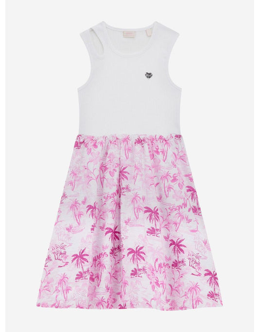 Vestido floral branco sem mangas para meninas