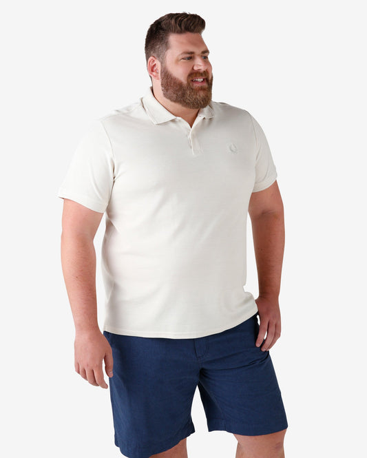 Polo gris de manga corta para hombre talla grande | Pool Basics