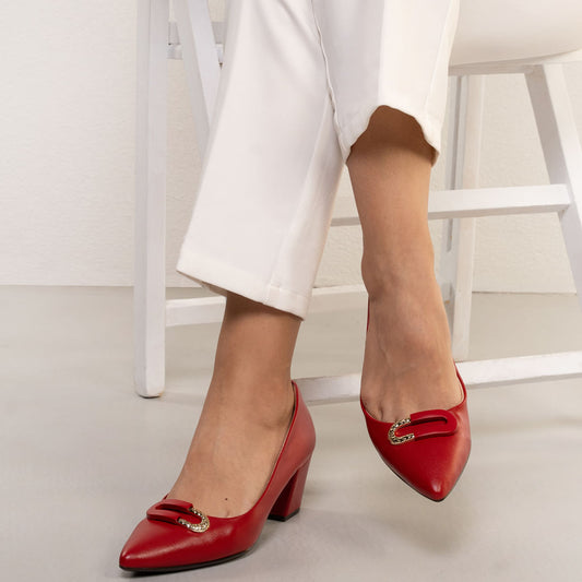 Scarpe con tacco a spillo da donna con dettaglio Kult rosso