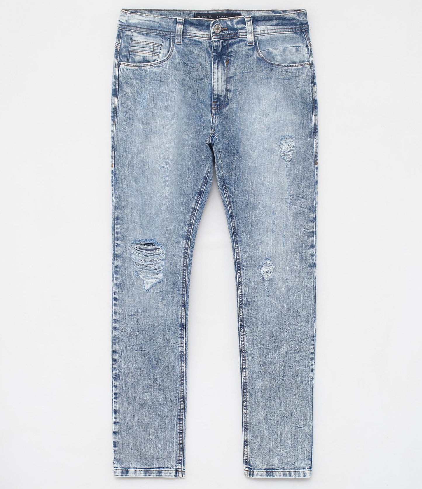 Jeans skinny blu Marble con strappi