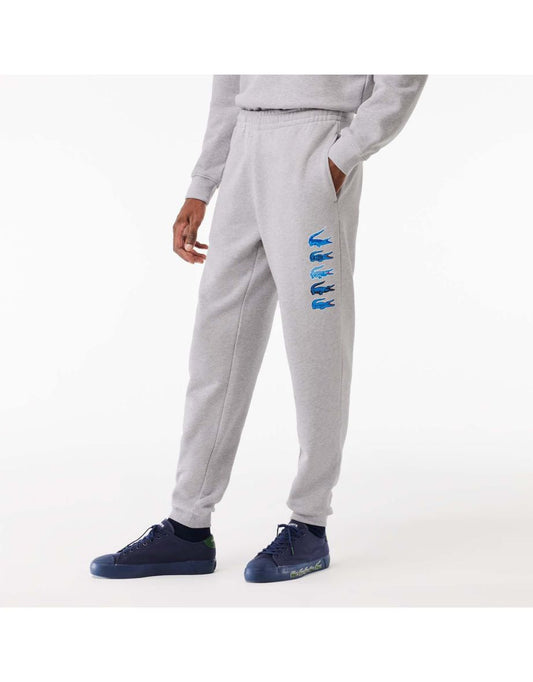 Pantaloni da corsa Lacoste Iconic Print da uomo - Grigio
