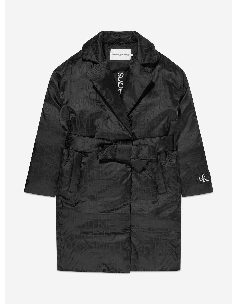 Blazer de niña con estampado integral en negro