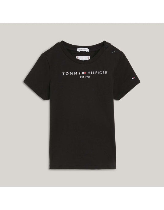 Camiseta negra Tommy Hilfiger Essential para chicos