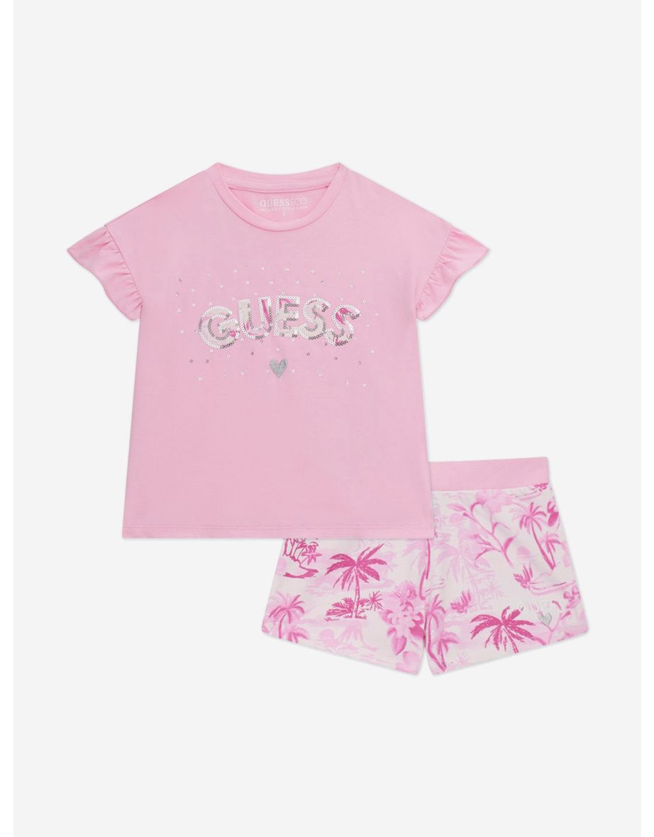 Set di pantaloncini rosa da bambina