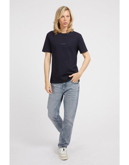 Maglietta Aidy girocollo a manica corta in Smart Blue - Navy