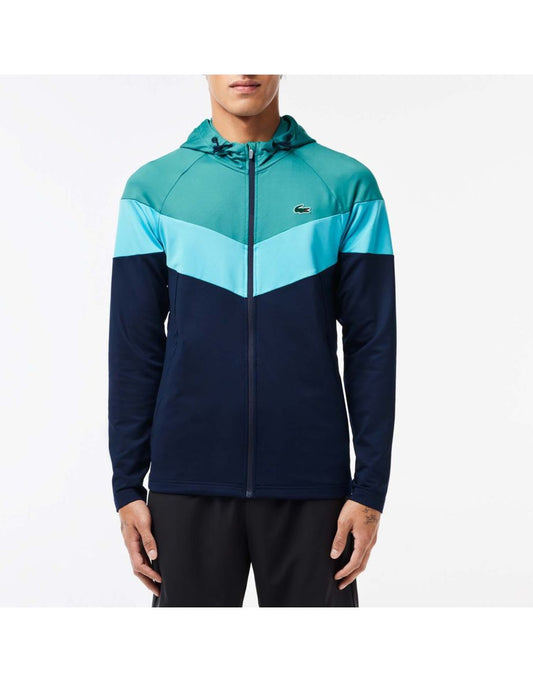 Moletom esportivo Lacoste verde com tecido elástico para homens