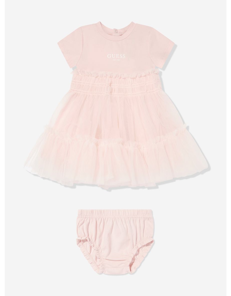 Vestito rosa da bambina con mutandine