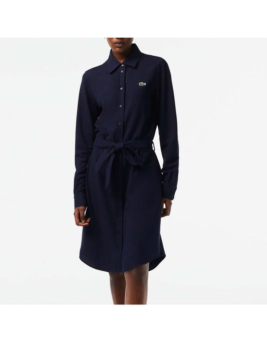 Vestido Polo Lacoste Ajustável de Algodão Piqué - Azul