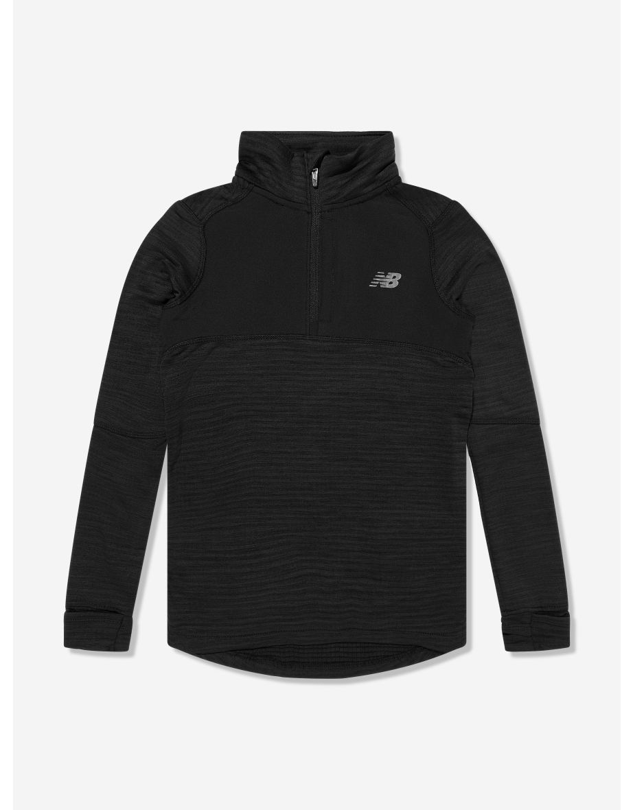 Felpa Heat Grid 1/4 Zip dei ragazzi di New Balance - Nero