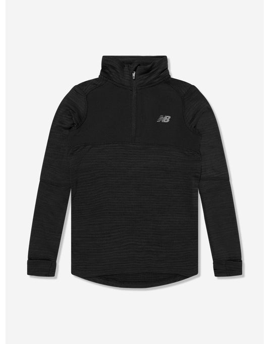 Felpa Heat Grid 1/4 Zip dei ragazzi di New Balance - Nero