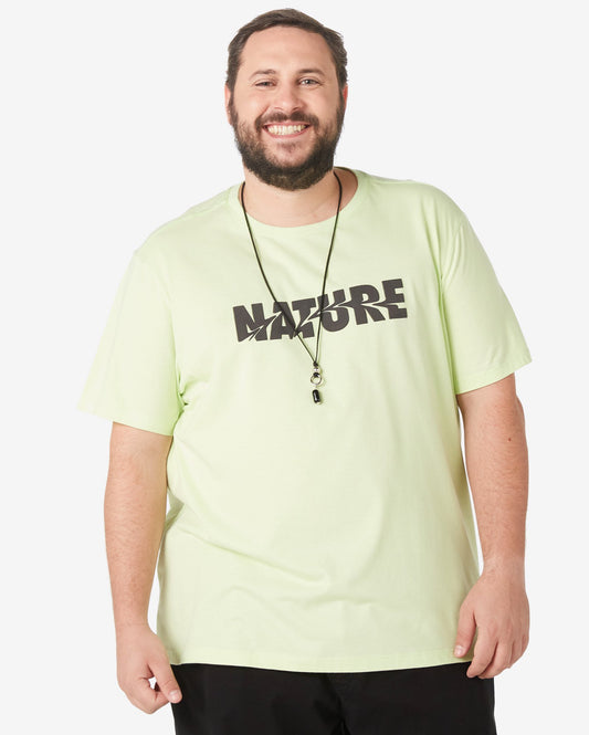 Camiseta masculina de manga curta verde-clara Nature Plus Size da Allman para Riachuelo