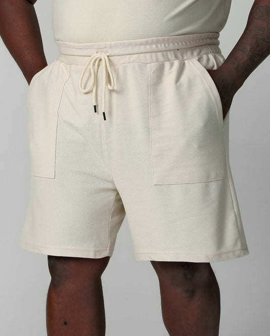 Shorts masculinos plus size retos com cordão bege da Allman para Riachuelo