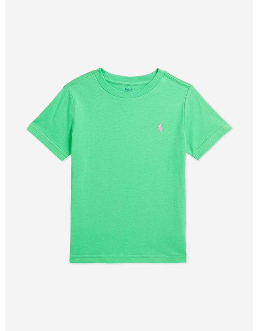 Camiseta verde com logotipo para meninos