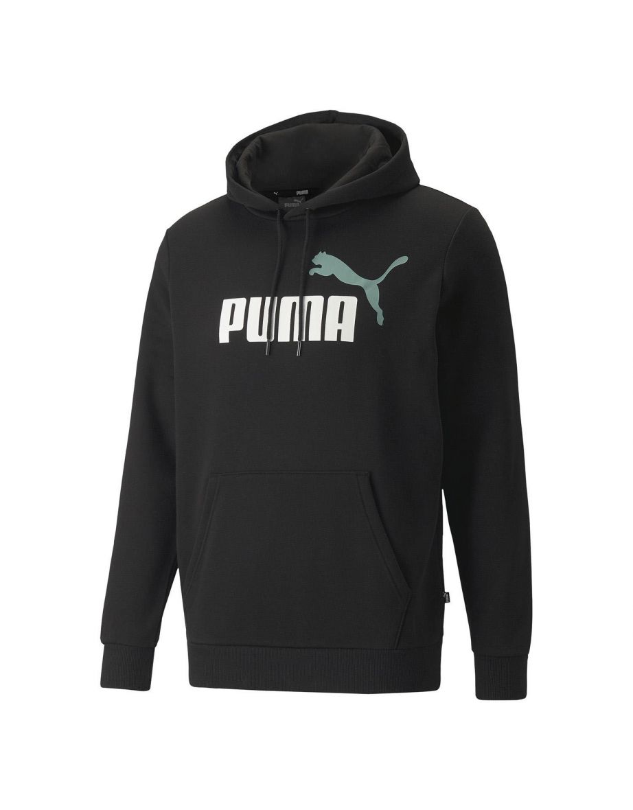 Moletom com capuz masculino Puma Essential+ 2 Color Big Logo Preto/Mineral