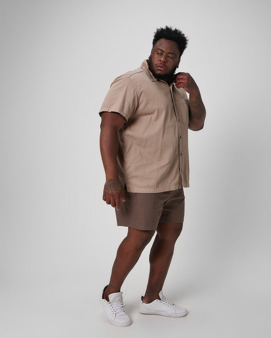 Pantaloncini da uomo Plus Size in lino verde Cargo | Original Plus by Riachuelo