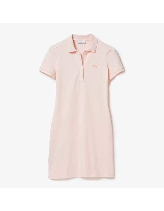 Vestido polo feminino Lacoste Slim Fit Stretch Piqué - Rosa