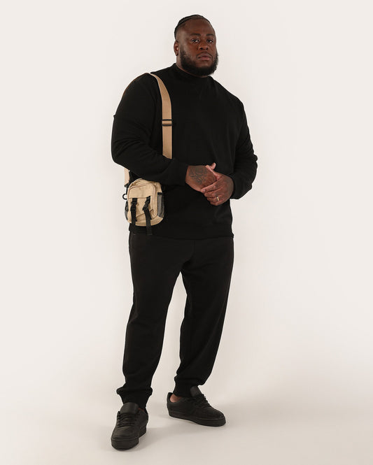 Calça de moletom preta plus size para homens - Original Plus by Riachuelo