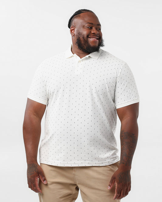 Polo Blanco Estampado Tallas Grandes Hombre | Original Plus by Riachuelo