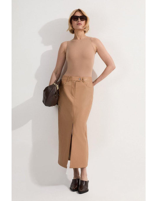 Gonna a matita midi in ecopelle Petite