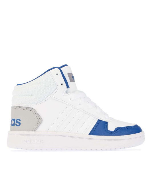Zapatillas Adidas Hoops 2.0 Mid Júnior Blanco, Niño