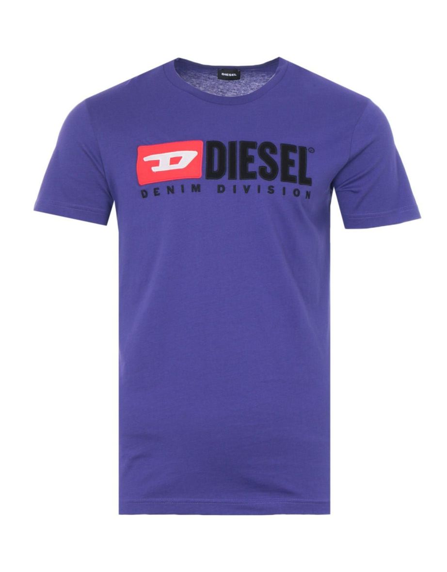 Camiseta masculina com logotipo da divisão Diesel T-Diego - Roxo