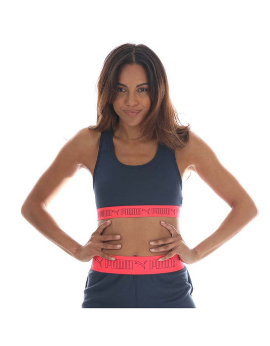 Reggiseno da allenamento imbottito Mid Elastic di Puma Donna in blu