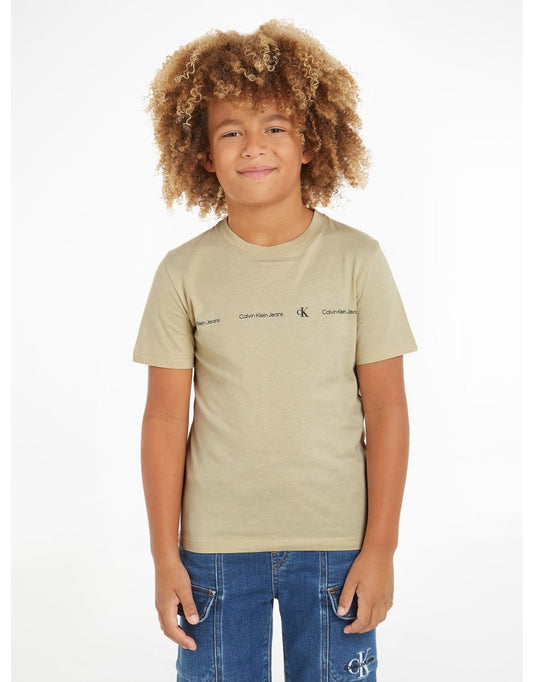Maglietta con logo minimalista da ragazzo in verde