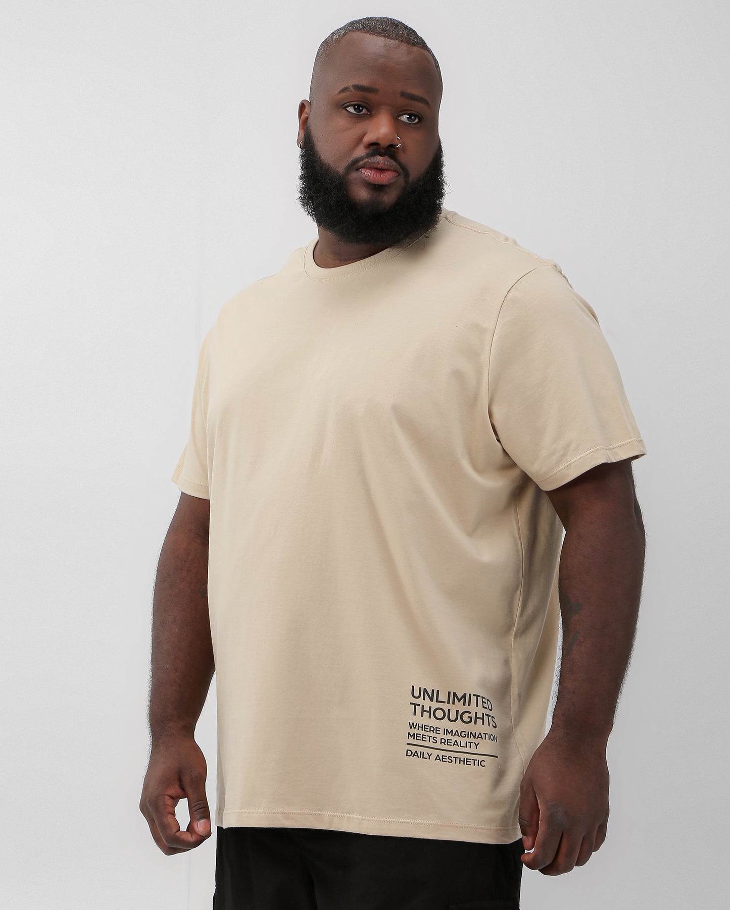 Men's Plus Size Beige T-Shirt Unlimited | Allman By Riachuelo