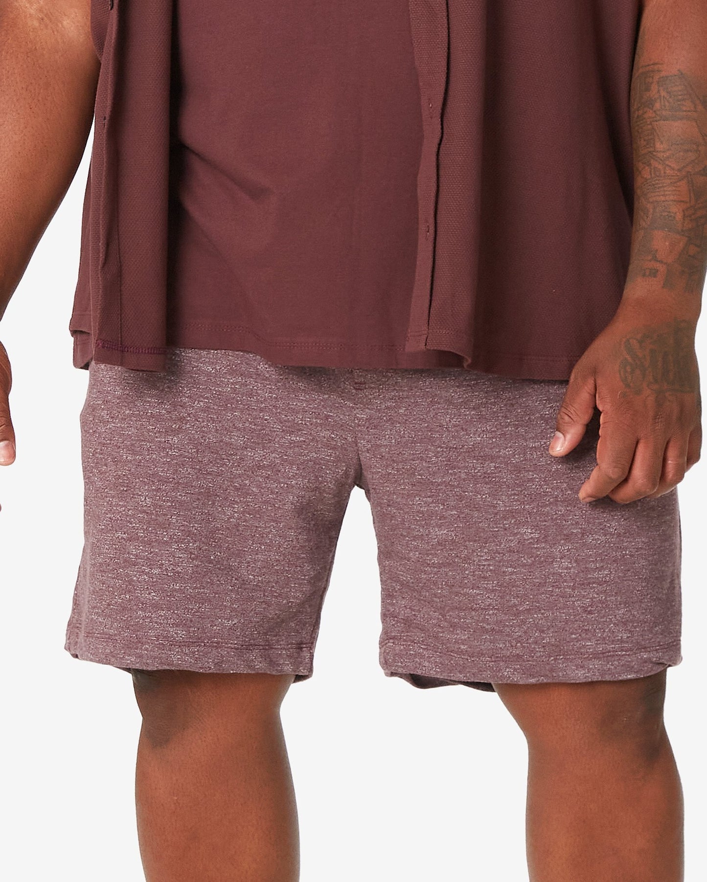 Calção de moletom masculino plus size em malva da Allman, Riachuelo