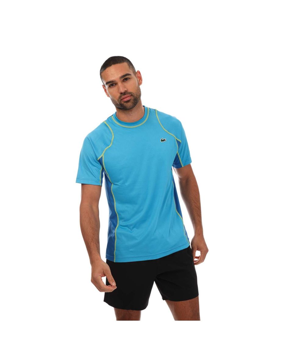 Camiseta masculina Lacoste azul para tênis