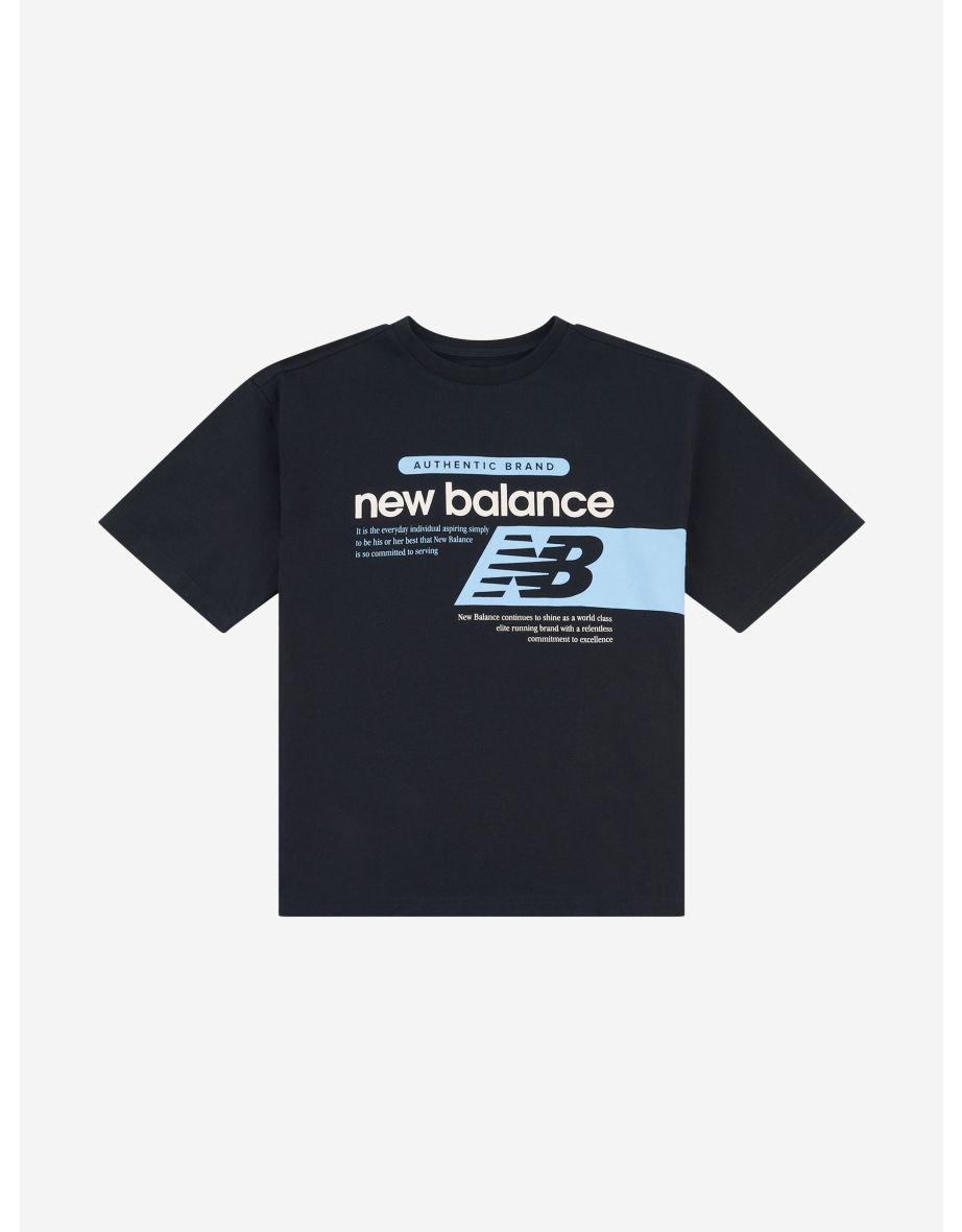 Maglietta grafica Authentic Brand Players dei ragazzi New Balance - Nero
