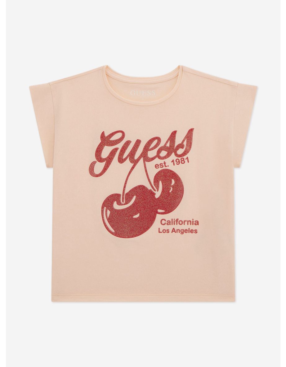 Camiseta Midi Cereza Rosa Niña