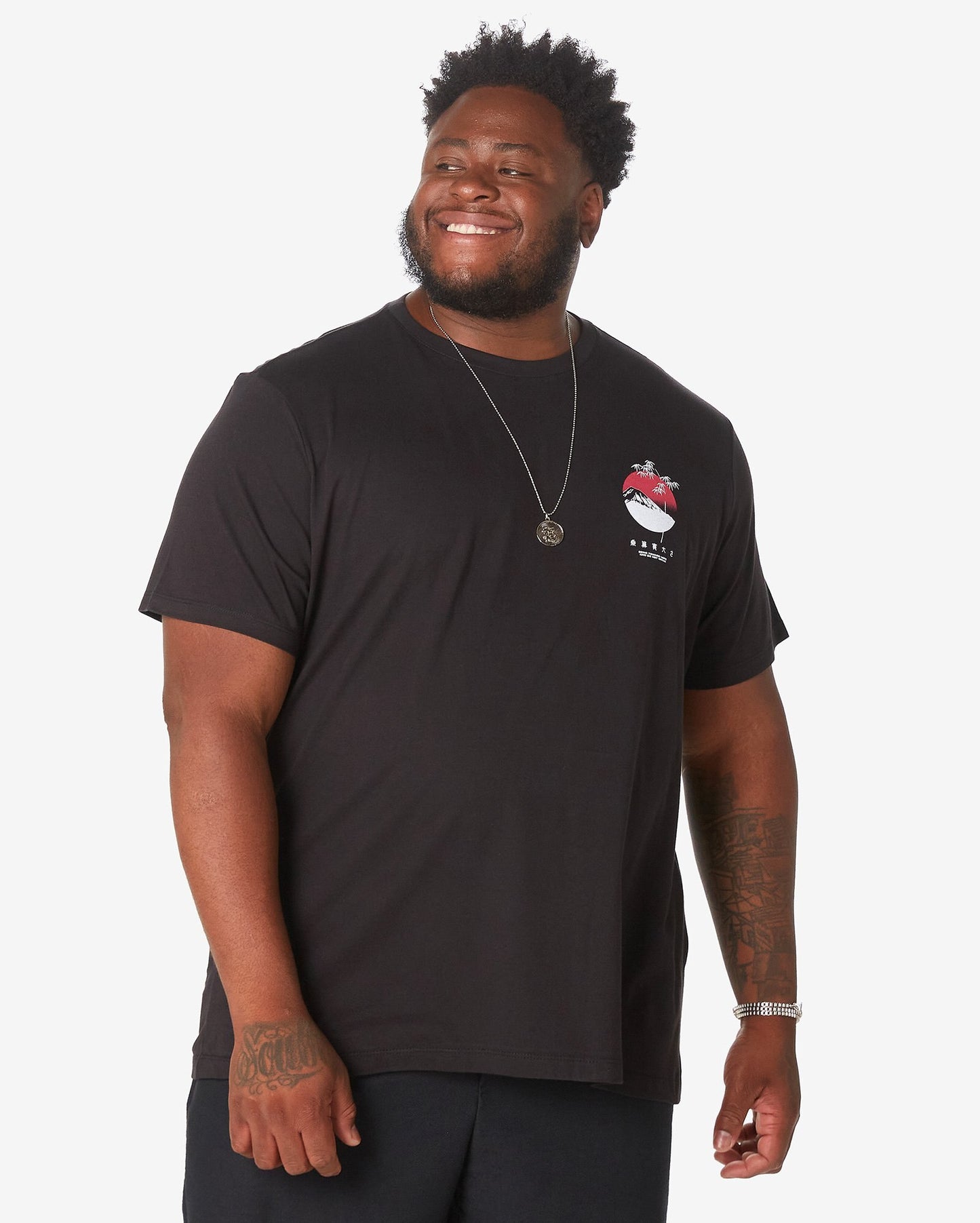 Camiseta masculina plus size de manga curta Japan Black Allman By Riachuelo