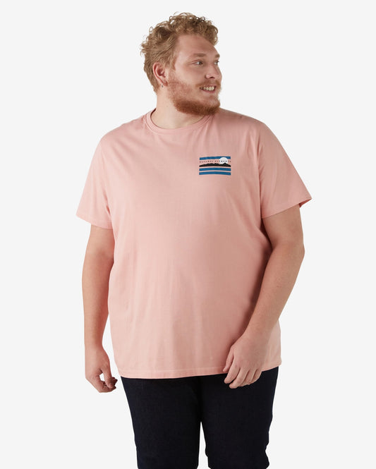 Camiseta masculina de algodão de manga curta plus size em rosa