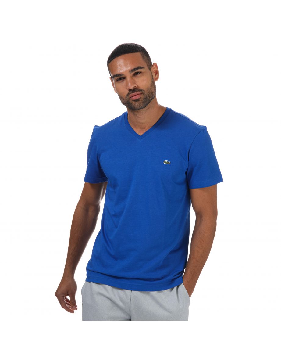 Men's Lacoste Regular Fit V-Neck T-Shirt - Blue